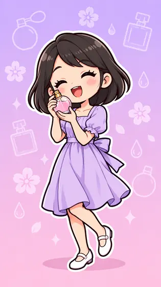 생일을 축하하는 NA향기 캐릭터